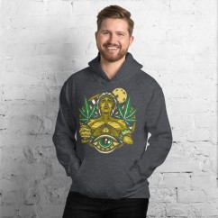 Cannabis universe shamanic design unisex Mikina, Moon, Venus, Third eye
