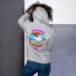 Trippy design Unisex Mikina, Follow the rabbit hole