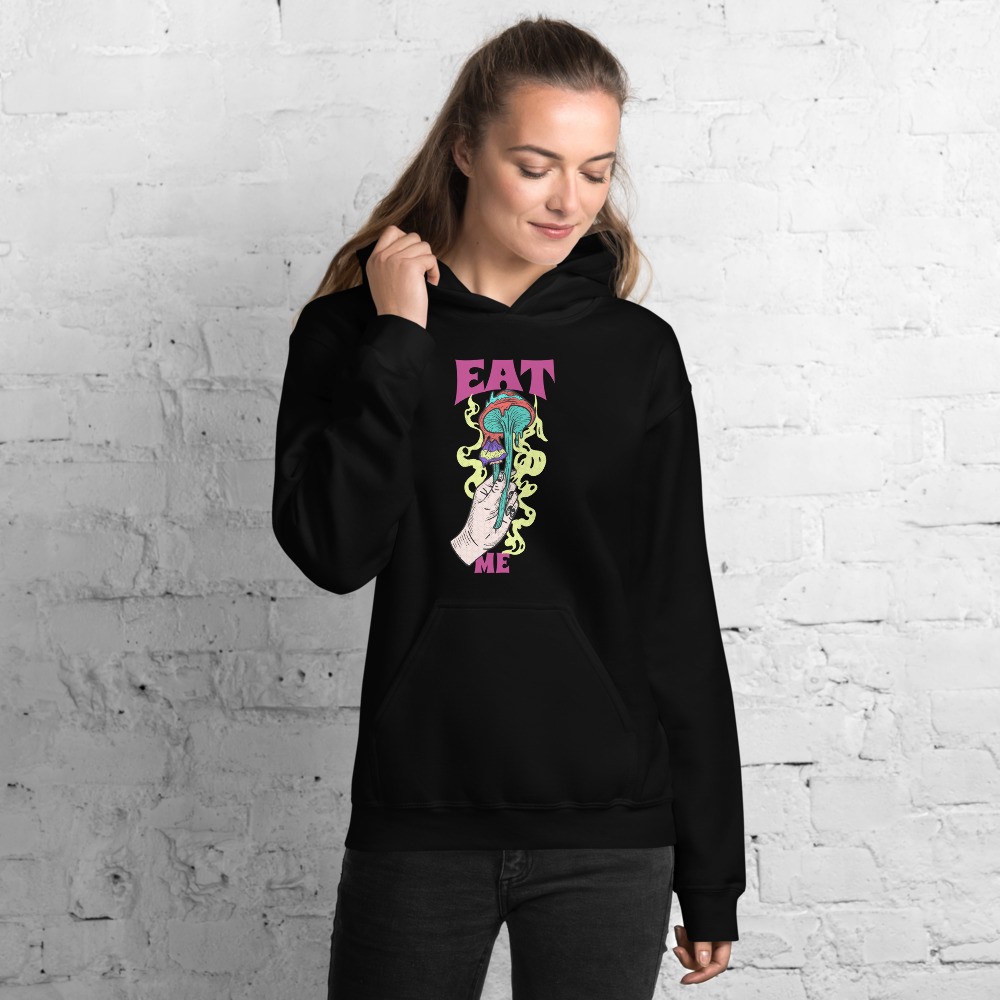 Psychedelic mushrooms Unisex Mikina, Eat me trippy sign