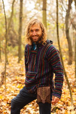 Kožená brašna se 4 kapsami styl "bojovník"