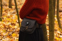 Kožená brašna s labradoritem elegantní pro ženy