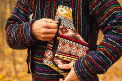 Bavlněná brašna na záda, tribal vzory